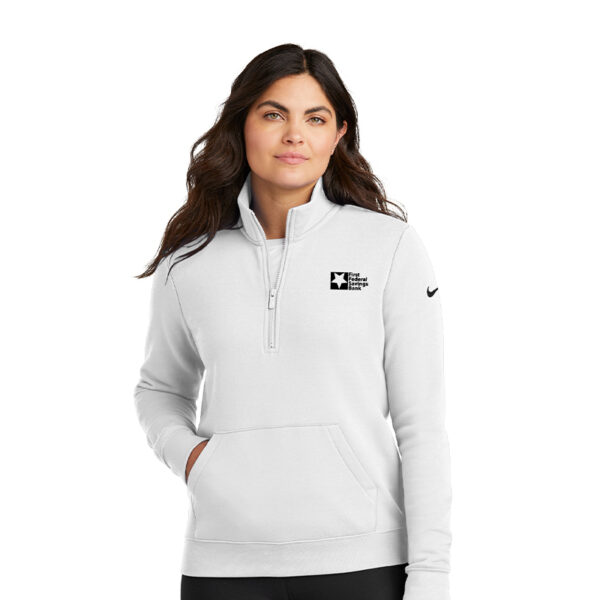 Nike Women's Club Fleece Sleeve Swoosh 1/2-Zip NKDX6720 - Image 2